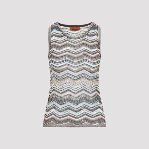 Textured Viscose Mesh Tank Top for Women