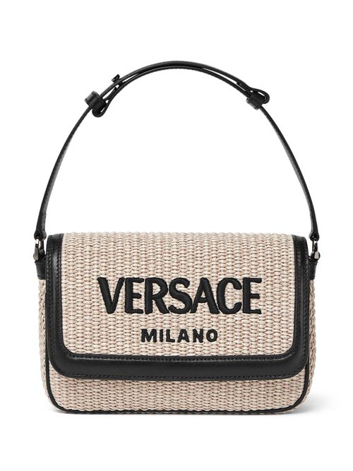 Milano raffia shoulder bag - Neutrals