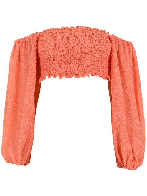 Cropped off-shoulder blouse - Orange