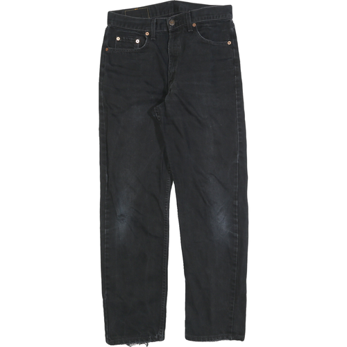 LEVI'S 615 02 Mens Black Regular Straight Denim W29 L30 Classic Cotton Blend Zip