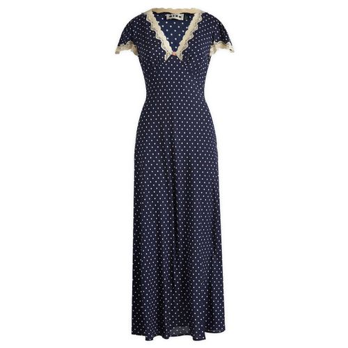 Women's Clarice Polka Dot Midi Dress in Navy Polka Dot