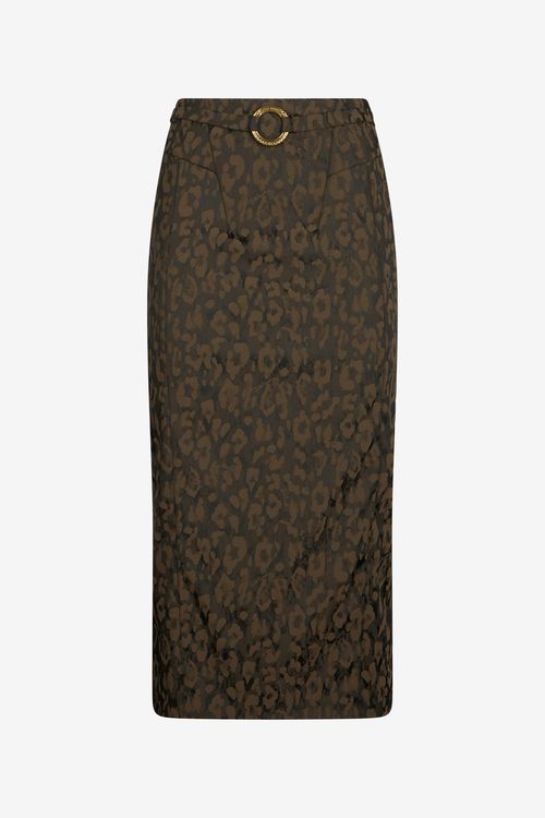 Leopard Print Midi Skirt