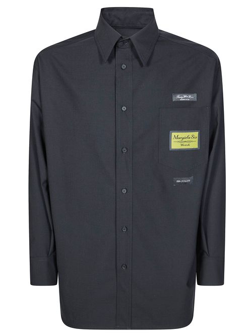 Wool-blend Shirt with Label Details