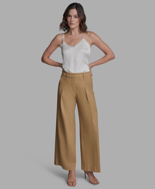 Women's Pleated Wide-Leg Pants - Butterscotch
