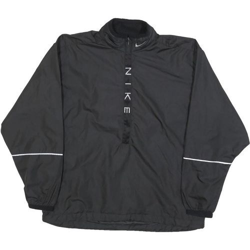 NIKE Womens Black Jacket M Polyester Blend Zip Plain Reflective Stripe