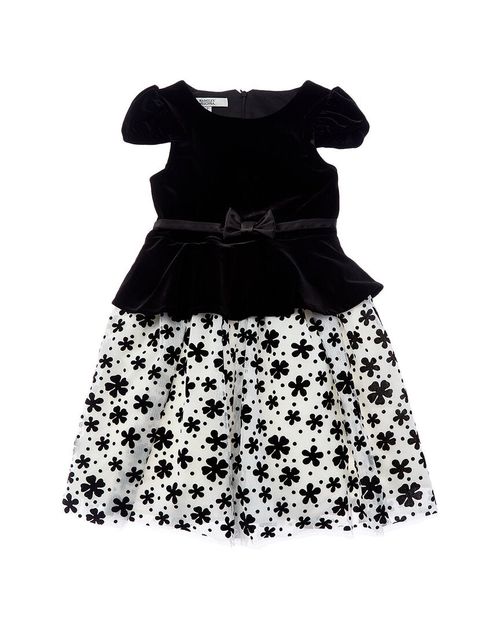Velvet Top Peplum Dress