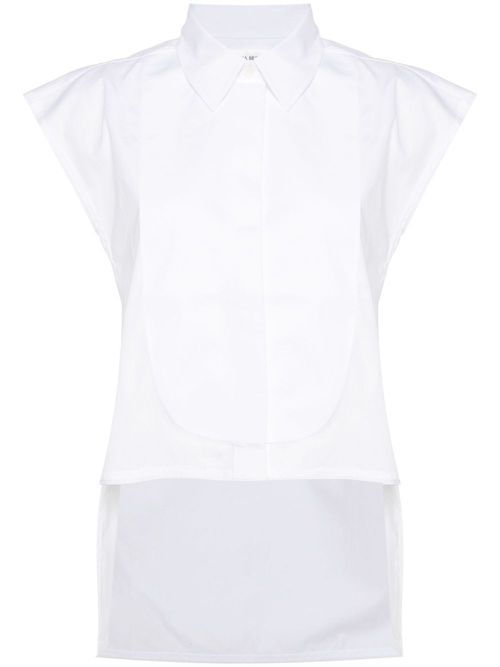 Panel-detail sleeveless shirt - White