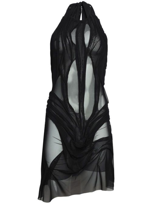 Wetlook mini dress - Black