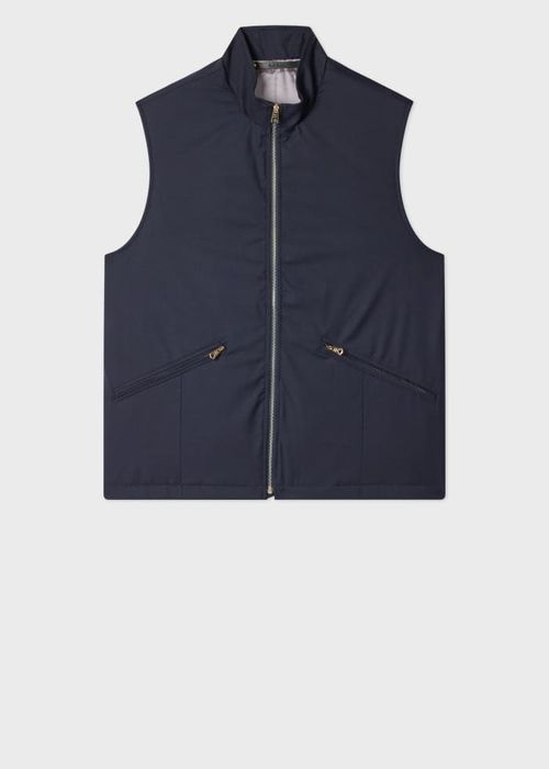 Navy 'Storm System' Wool Gilet Blue