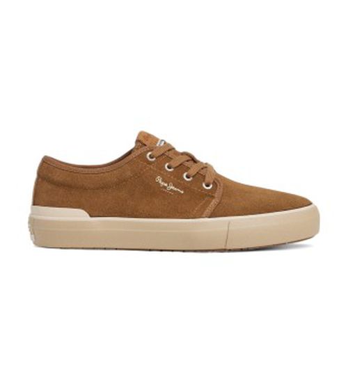Pepe Jeans for man. PMS31071 Ben Low brown leather trainers (45), Flat, Suede, Laces, Casual