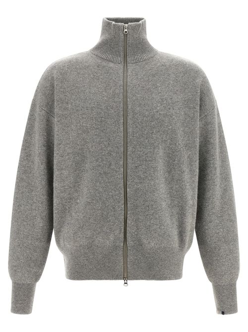 Pure Cashmere Double Knit Cardigan — Grey