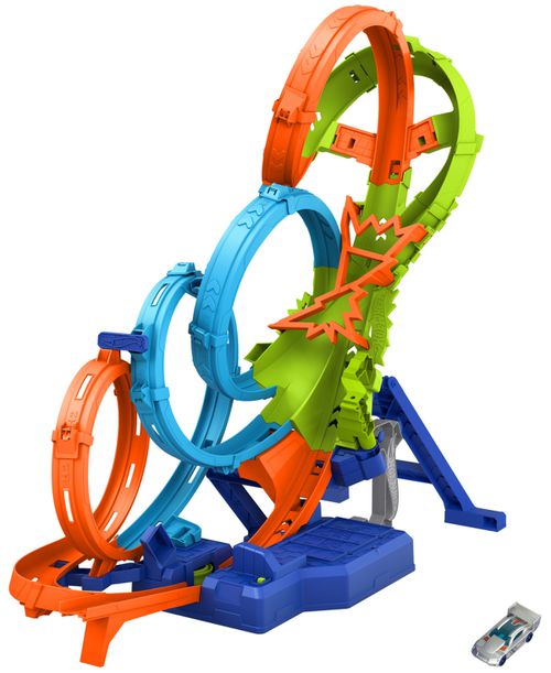 Action 4-Loop Crash Out Track Toy Car - Multi-color