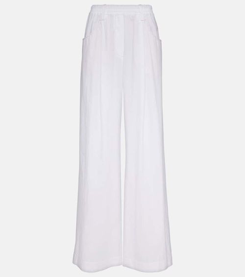 High-rise cotton wide-leg pants