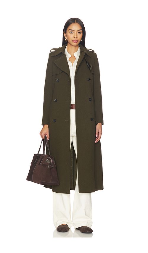 Ivy Oak Charlotte Ann Coat in Olive. - 32 also