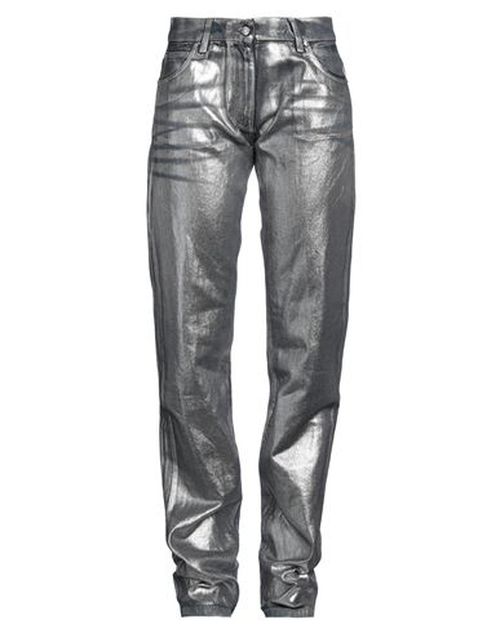 Msgm Woman Jeans Silver Size 2 Cotton