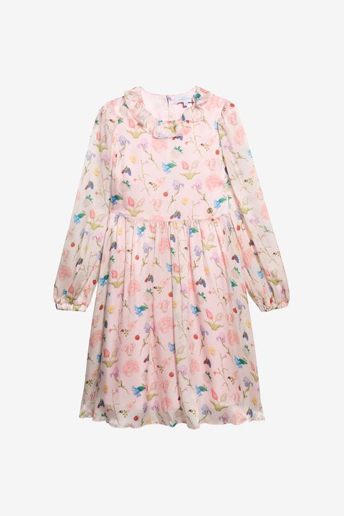Autumn Dream Print Silk Dress