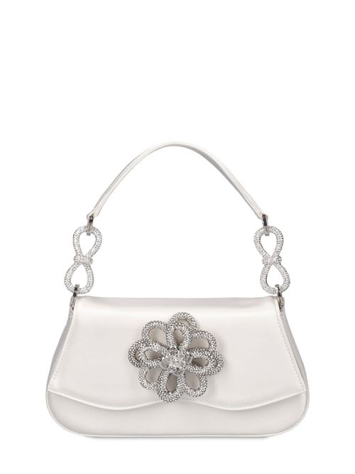 Flower Satin Top Handle Bag