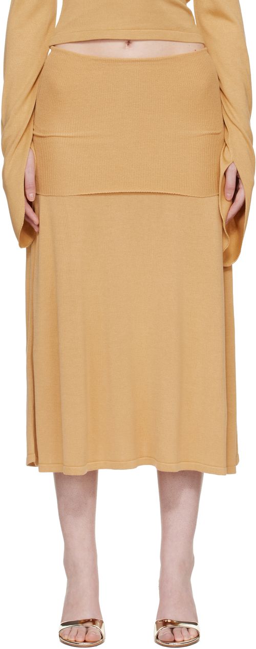 Tan Rylin Midi Skirt