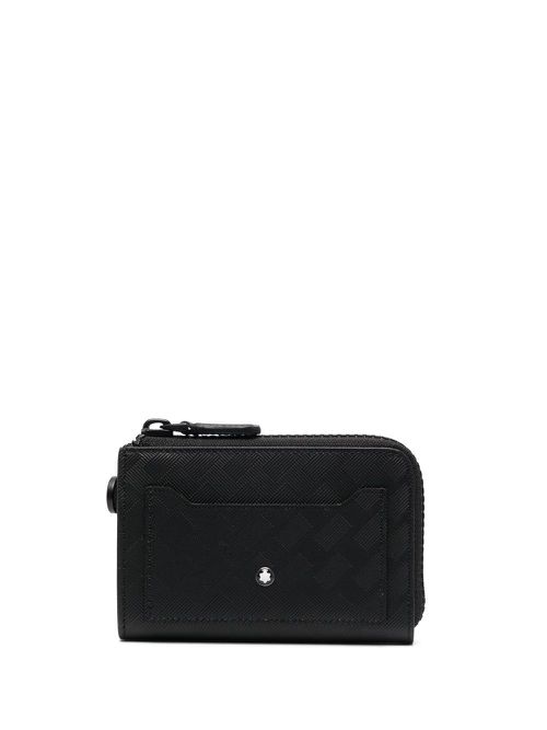 Logo-plaque leather cardholder - Black