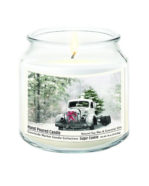 Snowy Christmas Truck Candle