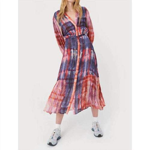 Lena Long Sleeve Maxi Dress In Klaus Blue