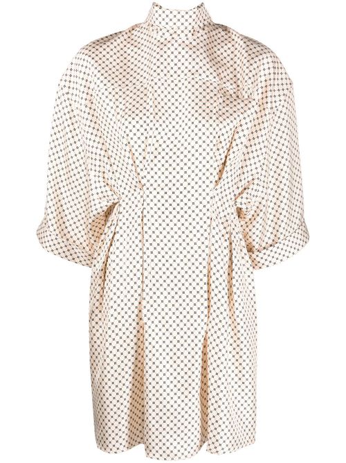 Polka-dot print dress - White
