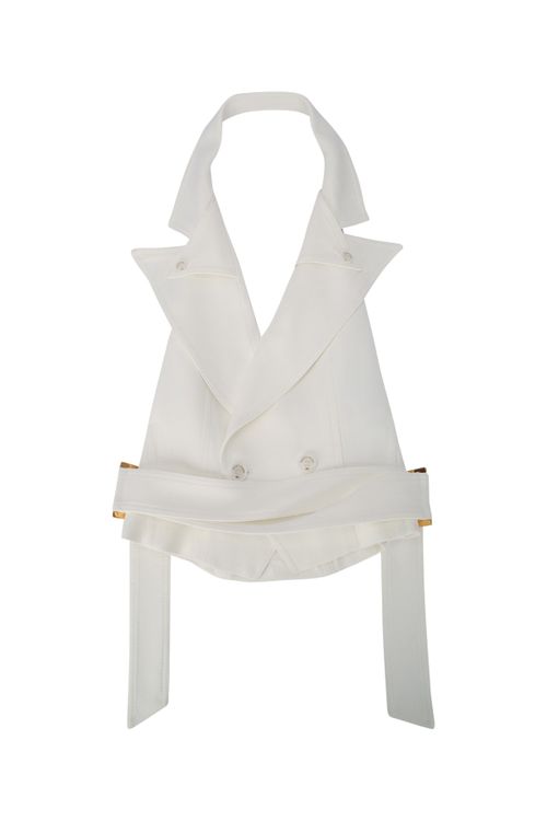 Tailored Cotton-Viscose Vest — White