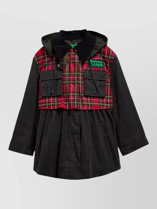 Barbour - ganni waxed hooded coat long to short