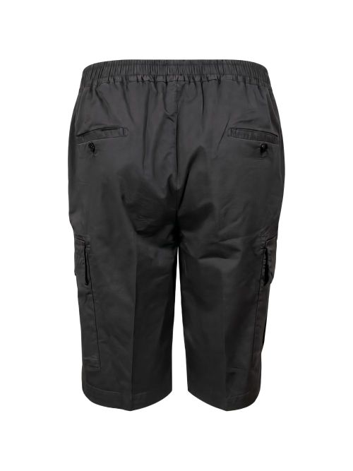 Devore Black Cotton Pleated Detailing Short