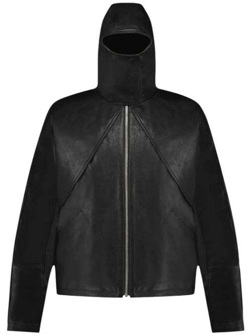 Leather balaclava jacket - Black