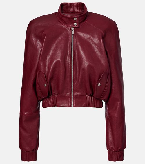 Cropped leather jacket
