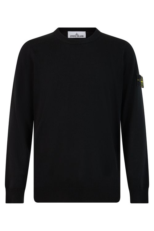 Virgin Wool Crew-Neck Sweater — Black