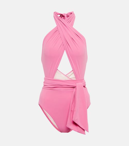 Cutout halterneck swimsuit