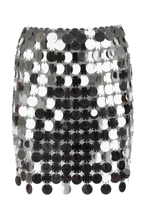 Sequined Mini Skirt — Silver