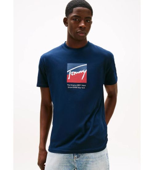Tommy Jeans for man. DM0DM21940 T-shirt with distinctive navy logo (XXL), Casual, Short sleeve, Organic Cotton, Sustainable
