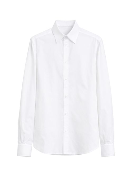 Classic Long Sleeve Button-Up Shirt with Tonal Stitching