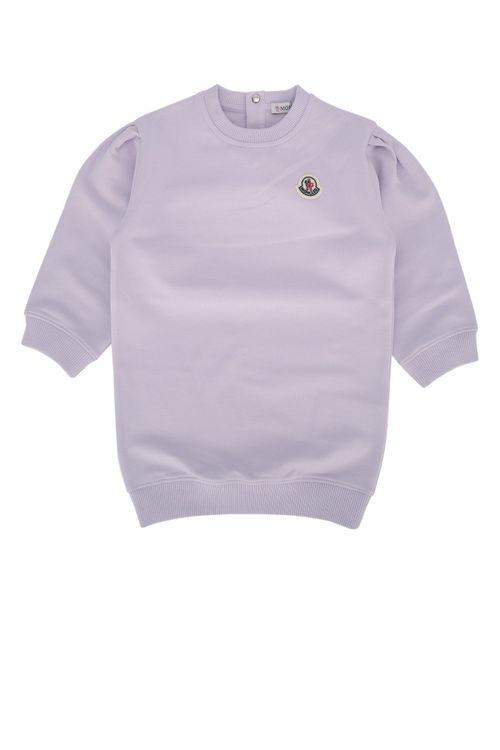 Logo-Embroidered Cotton Dress — Purple