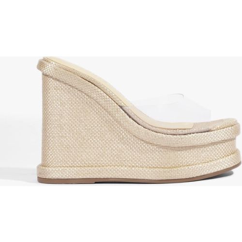 Dalle Vinyl Raffia Wedge Sandal - 11 / Beige / Synthetic