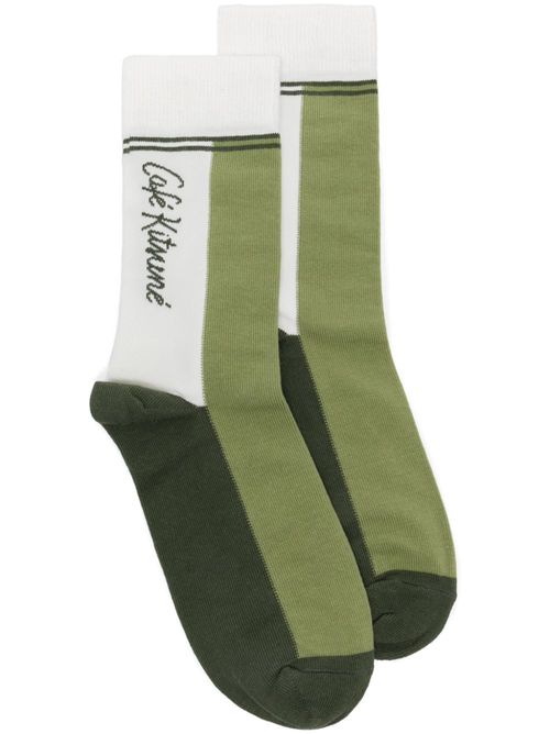 Colour-block socks - Green
