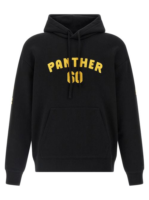 Logo-Embroidered Cotton Hoodie — Black