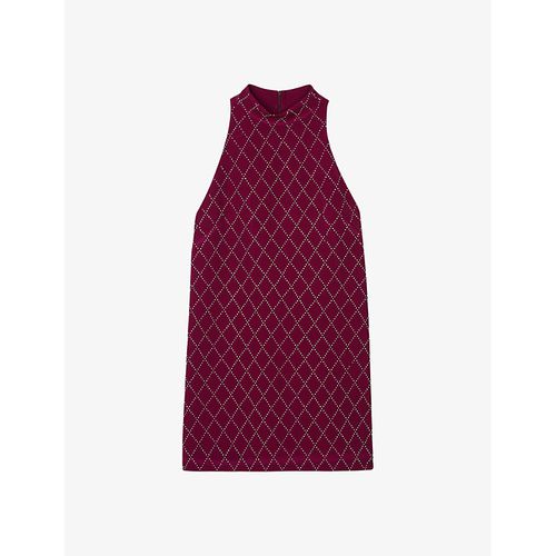 Womens Rouges Stud-embellished High-neck Sleeveless Woven Mini Dress 12