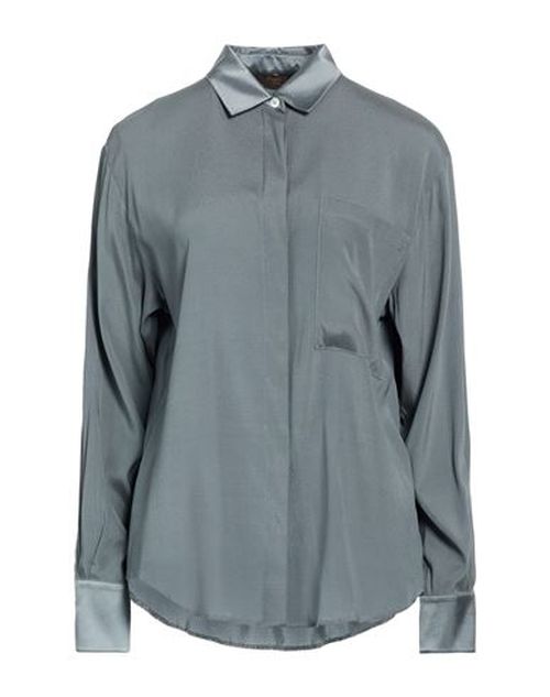 Woman Shirt Grey Size 0 Silk, Elastane