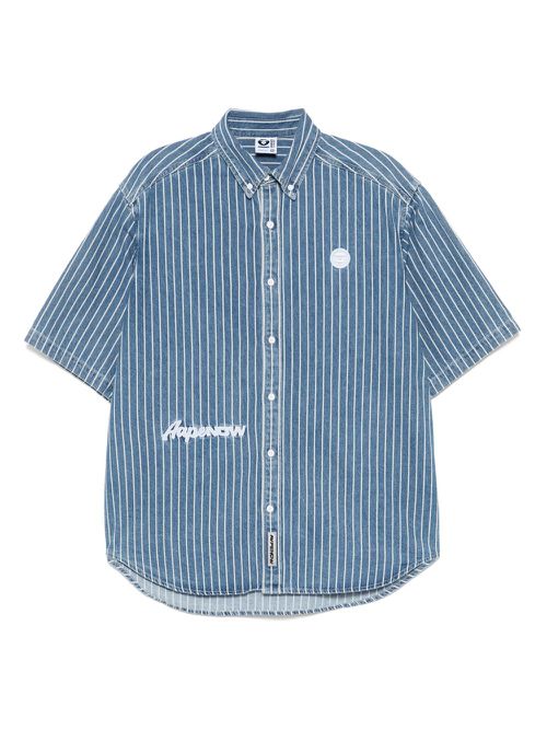 AAPE BY *A BATHING APE® striped denim shirt - Blue