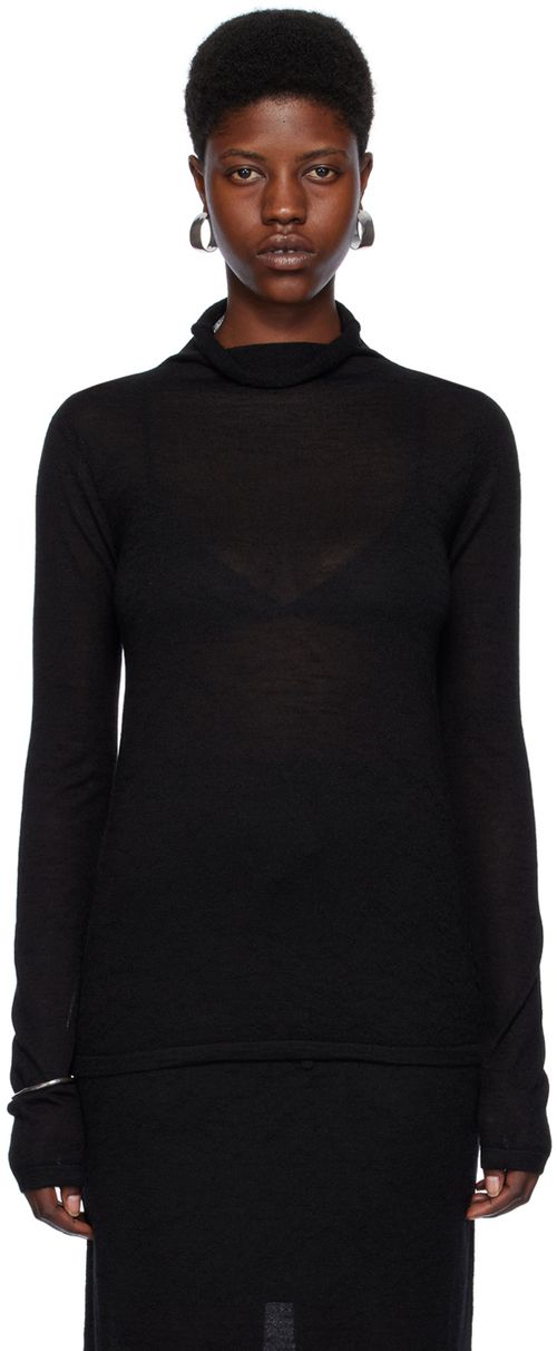 Lauren Manoogian Black Funnel Turtleneck