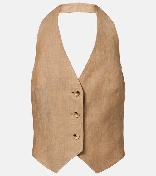 Sauro open-back linen vest