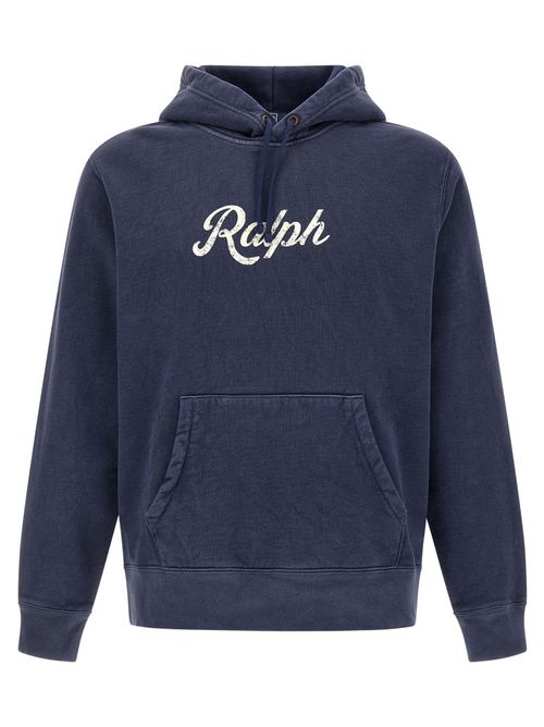 Blue Vintage Print Hoodie