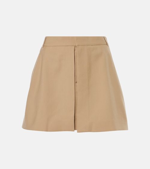 Wool gabardine miniskirt