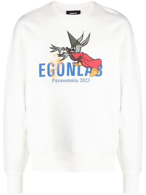 Logo-print cotton sweatshirt - White