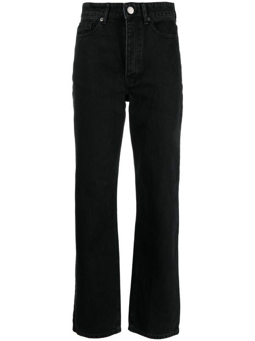 Straight-leg organic-cotton jeans - Black