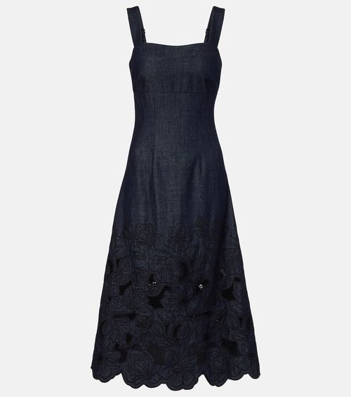 Rosaura floral denim midi dress